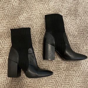 Vince Camuto Leather/Textile Ankle Boots Diandra Black